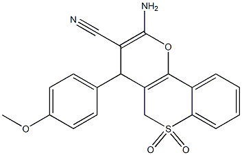 2-Amino-4-[4-methoxyphenyl]-4H,5H-[1]benzothiopyrano[4,3-b]pyran-3-carbonitrile 6,6-dioxide