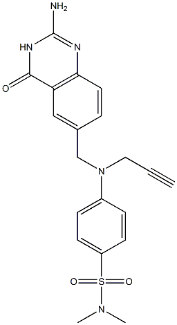 4-[N-[(2-Amino-3,4-dihydro-4-oxoquinazolin)-6-ylmethyl]-N-(2-propynyl)amino]-N,N-dimethylbenzenesulfonamide,,结构式