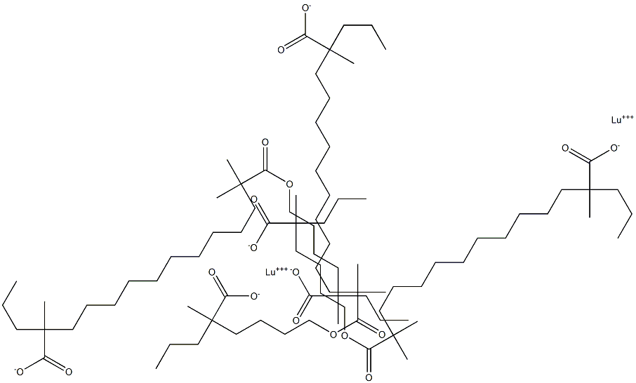 Lutetium 2,2-dimethyloctanoate=bis(2-methyl-2-propylhexanoate) Struktur