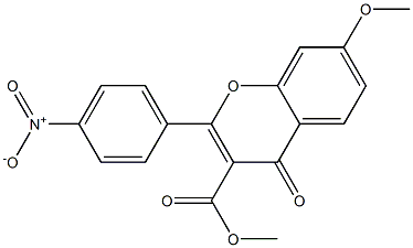 7-Methoxy-2-[4-nitrophenyl]-4-oxo-4H-1-benzopyran-3-carboxylic acid methyl ester Struktur