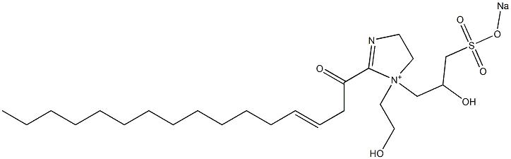 1-(2-Hydroxyethyl)-1-[2-hydroxy-3-(sodiooxysulfonyl)propyl]-2-(3-hexadecenoyl)-2-imidazoline-1-ium Struktur
