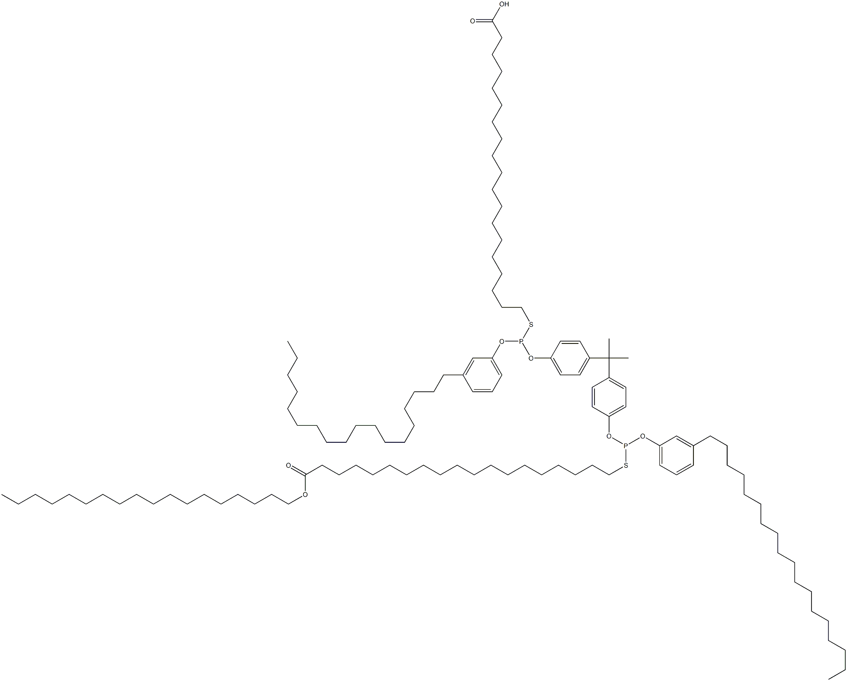 19,19'-[[Isopropylidenebis(4,1-phenyleneoxy)]bis[[(3-octadecylphenyl)oxy]phosphinediylthio]]bis(nonadecanoic acid octadecyl) ester