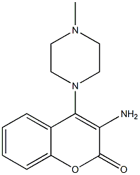 3-Amino-4-(4-methyl-1-piperazinyl)-2H-1-benzopyran-2-one Structure