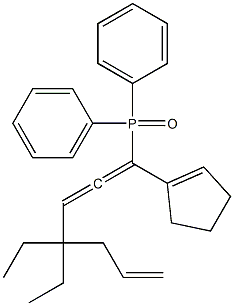 1-(1-Cyclopentenyl)-1-(diphenylphosphinyl)-4,4-diethyl-1,2,6-heptatriene,,结构式