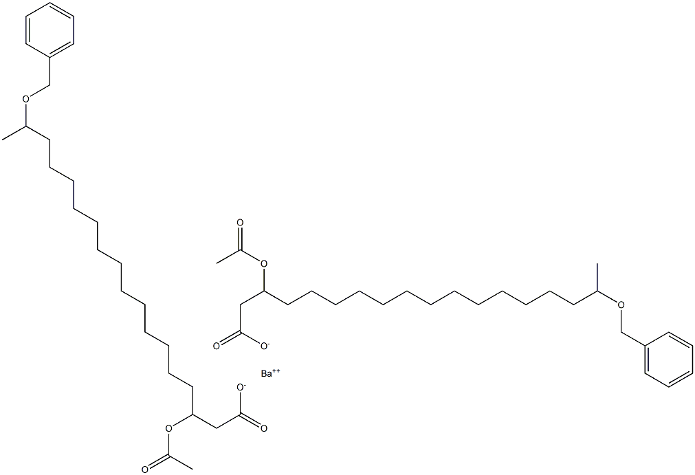 Bis(17-benzyloxy-3-acetyloxystearic acid)barium salt Struktur