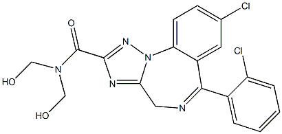 2-Bis(hydroxymethyl)carbamoyl-8-chloro-6-(2-chlorophenyl)-4H-[1,2,4]triazolo[1,5-a][1,4]benzodiazepine Structure