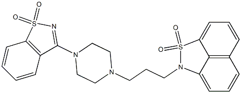  2-[3-[4-[(1,2-Benzisothiazole 1,1-dioxide)-3-yl]-1-piperazinyl]propyl]-2H-naphth[1,8-cd]isothiazole 1,1-dioxide