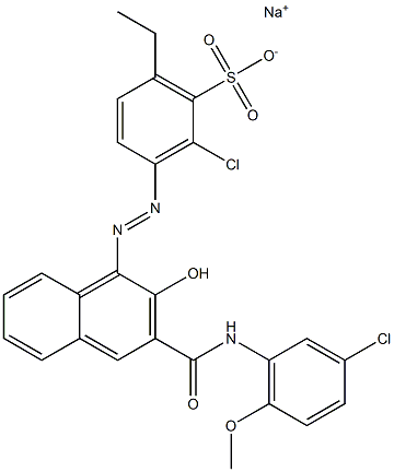 2-Chloro-6-ethyl-3-[[3-[[(3-chloro-6-methoxyphenyl)amino]carbonyl]-2-hydroxy-1-naphtyl]azo]benzenesulfonic acid sodium salt