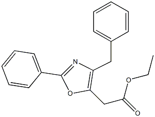 2-フェニル-4-ベンジルオキサゾール-5-酢酸エチル 化学構造式