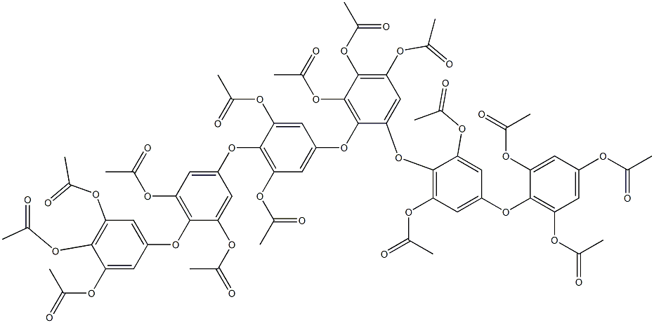 1-[4-(2,4,6-Triacetoxyphenoxy)-2,6-diacetoxyphenoxy]-2-[4-[4-(3,4,5-triacetoxyphenoxy)-3,5-diacetoxyphenoxy]-3,5-diacetoxyphenoxy]-3,4,5-triacetoxybenzene Structure