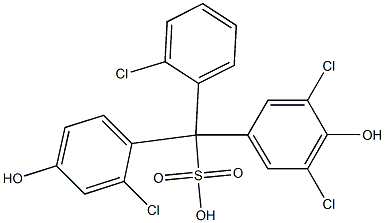 (2-Chlorophenyl)(2-chloro-4-hydroxyphenyl)(3,5-dichloro-4-hydroxyphenyl)methanesulfonic acid Structure