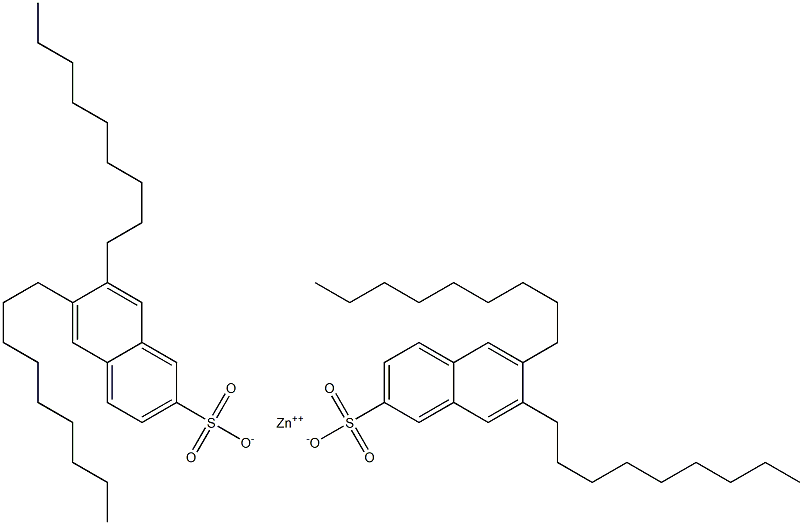 ビス(6,7-ジノニル-2-ナフタレンスルホン酸)亜鉛 化学構造式