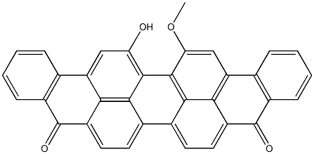 16-ヒドロキシ-17-メトキシ-5,10-ビオラントレンジオン 化学構造式