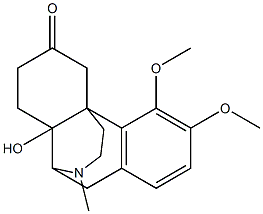 1,2,3,9,10,10a-ヘキサヒドロ-10a-ヒドロキシ-5,6-ジメトキシ-11-メチル-4H-10,4a-(イミノエタノ)フェナントレン-3-オン 化学構造式