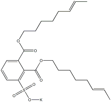 3-(ポタシオスルホ)フタル酸ジ(6-オクテニル) 化学構造式