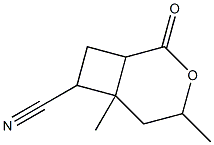 4,6-Dimethyl-2-oxo-3-oxabicyclo[4.2.0]octane-7-carbonitrile,,结构式