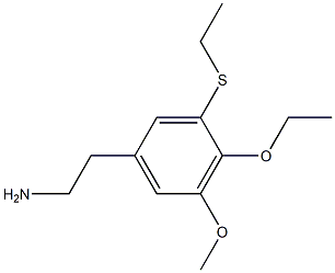 3-(Ethylthio)-4-ethoxy-5-methoxyphenethylamine Struktur