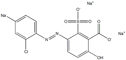 2-ヒドロキシ-5-[(2-クロロ-4-ソジオスルホフェニル)アゾ]安息香酸ナトリウム 化学構造式