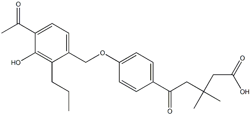 5-[4-(4-Acetyl-3-hydroxy-2-propylbenzyloxy)phenyl]-5-oxo-3,3-dimethylpentanoic acid Structure