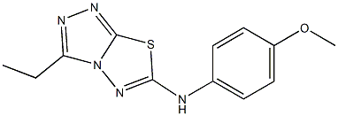 3-エチル-N-(4-メトキシフェニル)-1,2,4-トリアゾロ[3,4-b][1,3,4]チアジアゾール-6-アミン 化学構造式