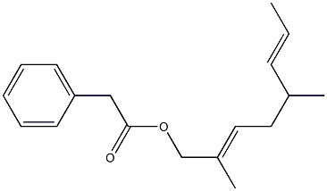 Phenylacetic acid 2,5-dimethyl-2,6-octadienyl ester Structure