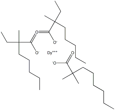 ジスプロシウム(III)2,2-ジメチルオクタノアート=ビス(2-エチル-2-メチルヘプタノアート) 化学構造式