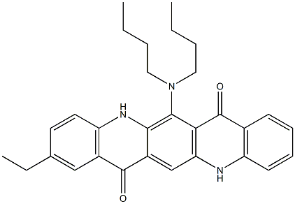 6-(Dibutylamino)-2-ethyl-5,12-dihydroquino[2,3-b]acridine-7,14-dione Struktur