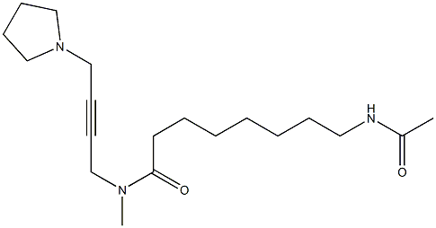 N-Methyl-N-[4-(1-pyrrolidinyl)-2-butynyl]-8-(acetylamino)octanamide,,结构式