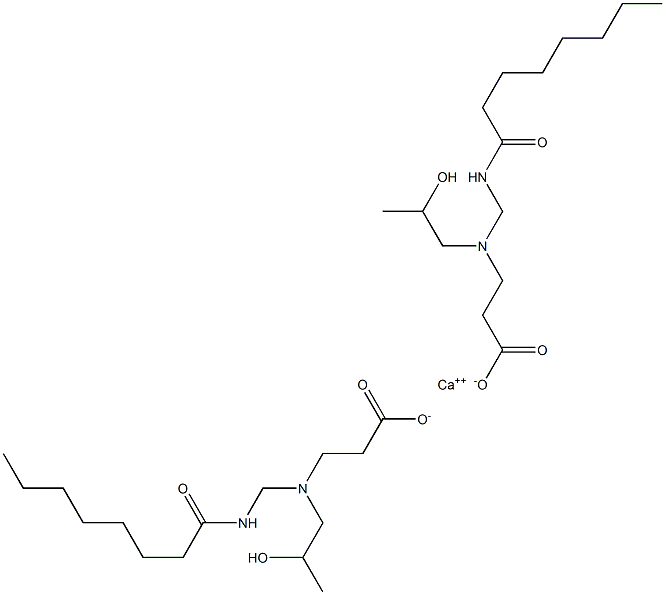 Bis[3-[N-(2-hydroxypropyl)-N-(octanoylaminomethyl)amino]propionic acid]calcium salt,,结构式