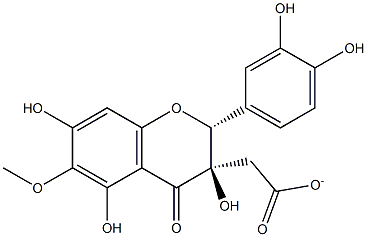 (2R,3R)-3,3',4',5,7-ペンタヒドロキシ-6-メトキシフラバノン3-アセタート 化学構造式