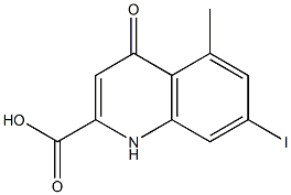 7-ヨード-5-メチル-1,4-ジヒドロ-4-オキソキノリン-2-カルボン酸 化学構造式