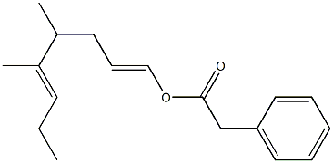 Phenylacetic acid 4,5-dimethyl-1,5-octadienyl ester Struktur