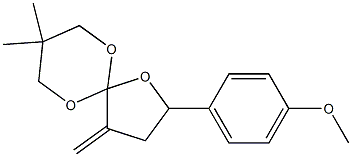 2-(4-メトキシフェニル)-4-メチレン-8,8-ジメチル-1,6,10-トリオキサスピロ[4.5]デカン 化学構造式