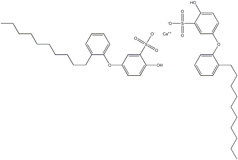 Bis(4-hydroxy-2'-decyl[oxybisbenzene]-3-sulfonic acid)calcium salt Structure