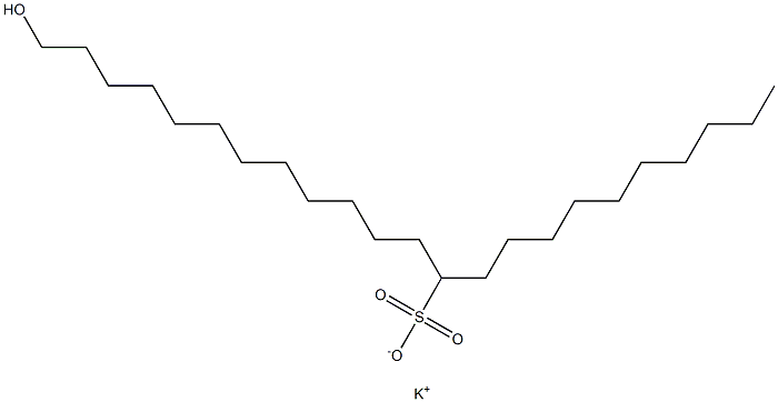 23-Hydroxytricosane-11-sulfonic acid potassium salt,,结构式