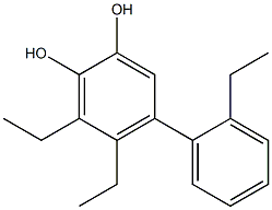 5,6-ジエチル-4-(2-エチルフェニル)ベンゼン-1,2-ジオール 化学構造式