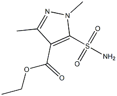 1,3-Dimethyl-5-sulfamoyl-1H-pyrazole-4-carboxylic acid ethyl ester,,结构式