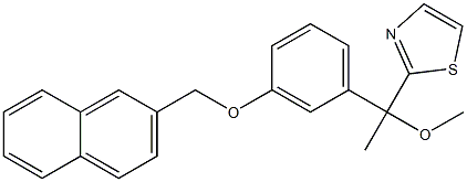 2-[1-Methoxy-1-[3-[(2-naphthalenyl)methoxy]phenyl]ethyl]thiazole,,结构式