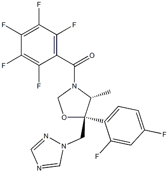 (4R,5R)-5-(2,4-Difluorophenyl)-4-methyl-3-(2,3,4,5,6-pentafluorobenzoyl)-5-[(1H-1,2,4-triazol-1-yl)methyl]oxazolidine Struktur