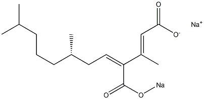 (2E,4Z,7S)-3,7,11-Trimethyl-4-(sodiooxycarbonyl)-2,4-dodecadienoic acid sodium salt