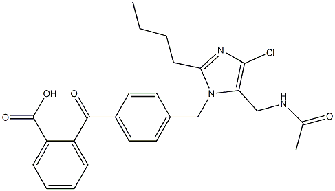 2-[4-(2-Butyl-4-chloro-5-acetylaminomethyl-1H-imidazol-1-ylmethyl)benzoyl]benzoic acid Struktur