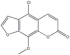 4-Chloro-9-methoxy-7H-furo[3,2-g][1]benzopyran-7-one,,结构式