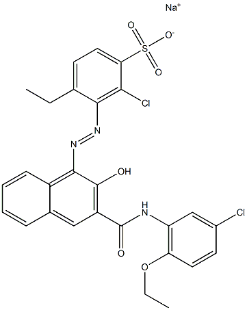 2-Chloro-4-ethyl-3-[[3-[[(3-chloro-6-ethoxyphenyl)amino]carbonyl]-2-hydroxy-1-naphtyl]azo]benzenesulfonic acid sodium salt|