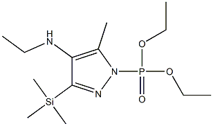 1-(ジエトキシホスフィニル)-5-メチル-4-(エチルアミノ)-3-(トリメチルシリル)-1H-ピラゾール 化学構造式