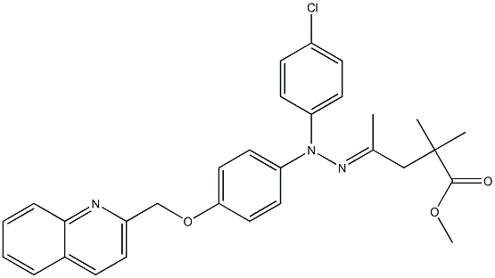 2,2-Dimethyl-4-[2-(4-chlorophenyl)-2-[4-[(quinoline-2-yl)methoxy]phenyl]hydrazono]pentanoic acid methyl ester