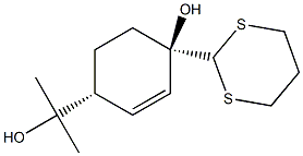 (1R,4R)-1-Hydroxy-1-(1,3-dithian-2-yl)-4-(1-hydroxy-1-methylethyl)-2-cyclohexene Struktur