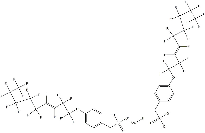 Bis[4-(heptadecafluoro-3-nonenyloxy)benzylphosphonic acid hydrogen]zinc salt Struktur