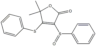 5,5-Dimethyl-3-phenylsulfinyl-4-(phenylthio)furan-2(5H)-one Struktur