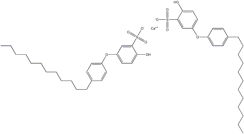 ビス(4'-ヒドロキシ-4-ドデシル[オキシビスベンゼン]-3-スルホン酸)カルシウム 化学構造式