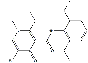 2-Ethyl-5-bromo-1,4-dihydro-1,6-dimethyl-N-(2,6-diethylphenyl)-4-oxopyridine-3-carboxamide Structure